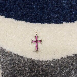Chrome Hearts Cross With Pink Stones pendant